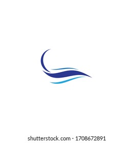 Water wave logo icon illustration template