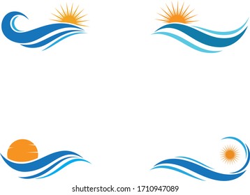 Water wave logo icon illustration template