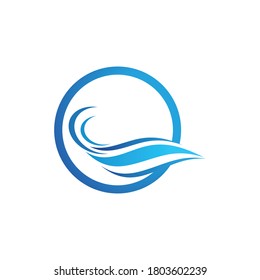 Water wave logo icon illustration template