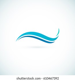 Water wave logo icon on white background. Vector illustration, eps 10.