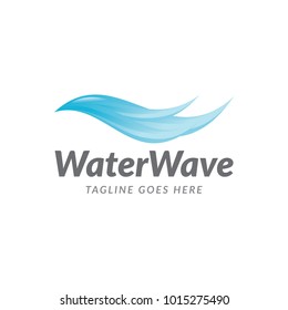water wave logo icon vector template