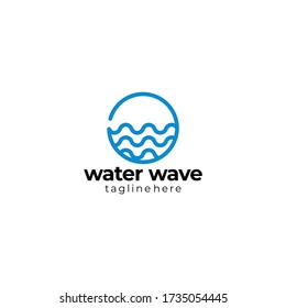 water wave logo icon vector isolated