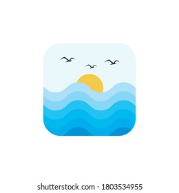 Water wave logo icon vector template.