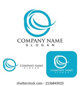 Water wave logo icon vector template