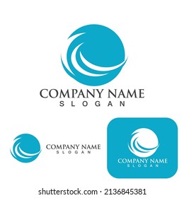 Water wave logo icon vector template