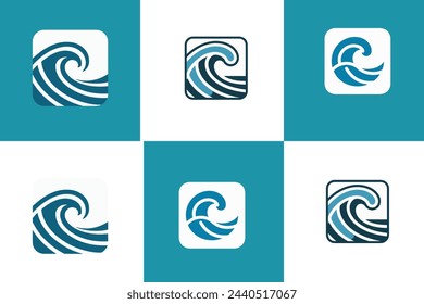 water wave logo. wave icon vector