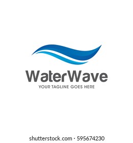 water wave logo icon vector template