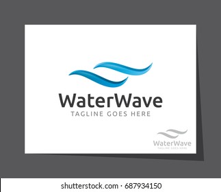 water wave logo icon vector template