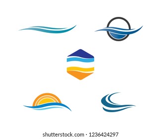 Water wave logo illustration