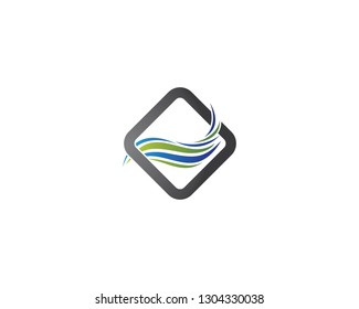 Water wave logo illustration