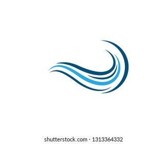 Water wave logo illustration