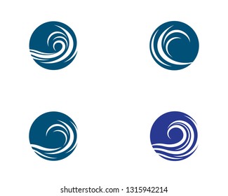 Water wave logo illustration