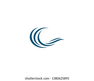 Water wave logo illustration