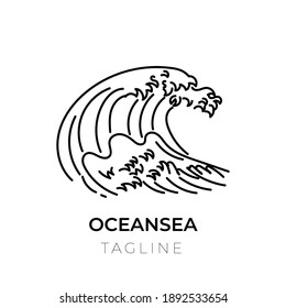 Water wave logo isolated on white background
