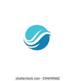 Water wave logo lemplate. Water wave splash logo illustration.