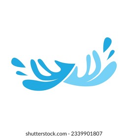 Water Wave Logo, Ocean Wave Simple Design, Vector Symbol Illustration Template