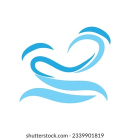 Water Wave Logo, Ocean Wave Simple Design, Vector Symbol Illustration Template