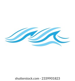 Water Wave Logo, Ocean Wave Simple Design, Vector Symbol Illustration Template