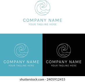 water wave logo, wave logo, water outline logo