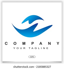 water wave logo premium elegant template vector eps 10