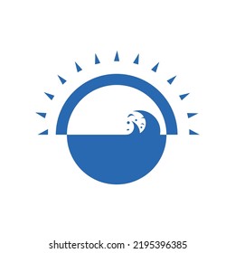 Water wave logo and Sea wave logo or beach water waves, with vector design concept. Free Vector