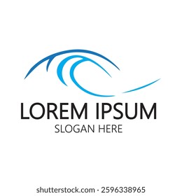 Water wave logo and Sea wave logo or beach water wave