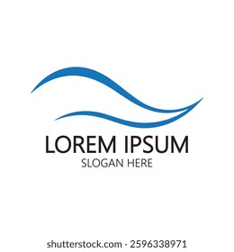 Water wave logo and Sea wave logo or beach water wave