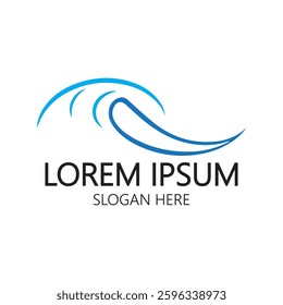 Water wave logo and Sea wave logo or beach water wave