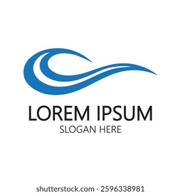 Water wave logo and Sea wave logo or beach water wave