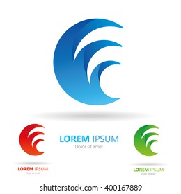 Water wave logo. Splash design