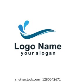 water wave logo template