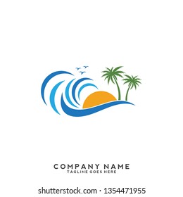 Water wave Logo Template