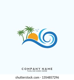 Water wave Logo Template 