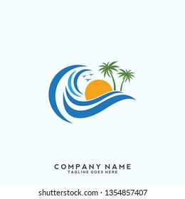 Water wave Logo Template 