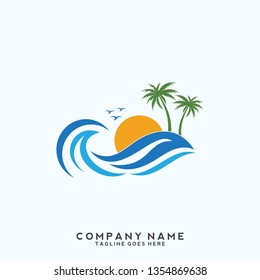Water wave Logo Template 
