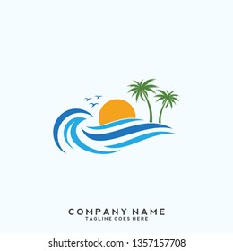 Water wave Logo Template
