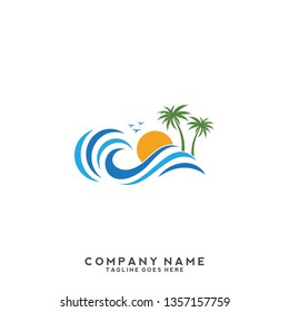 Water wave Logo Template