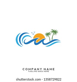 Water wave Logo Template