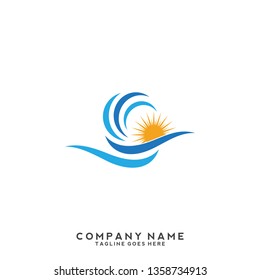 Water wave Logo Template