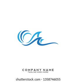 Water wave Logo Template