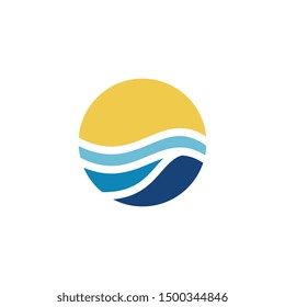 Water wave Logo Template, design concept vector
