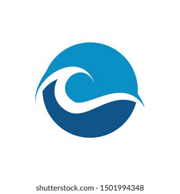Water wave Logo Template, design concept vector