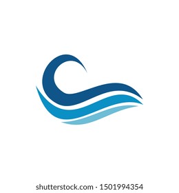 Water wave Logo Template, design concept vector
