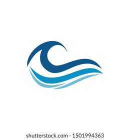 Water wave Logo Template, design concept vector