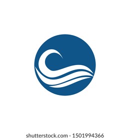 Water wave Logo Template, design concept vector