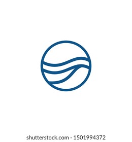 Water wave Logo Template, design concept vector