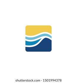 Water wave Logo Template, design concept vector