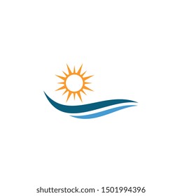 Water wave Logo Template, design concept vector