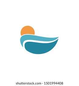 Water wave Logo Template, design concept vector