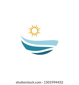 Water wave Logo Template, design concept vector